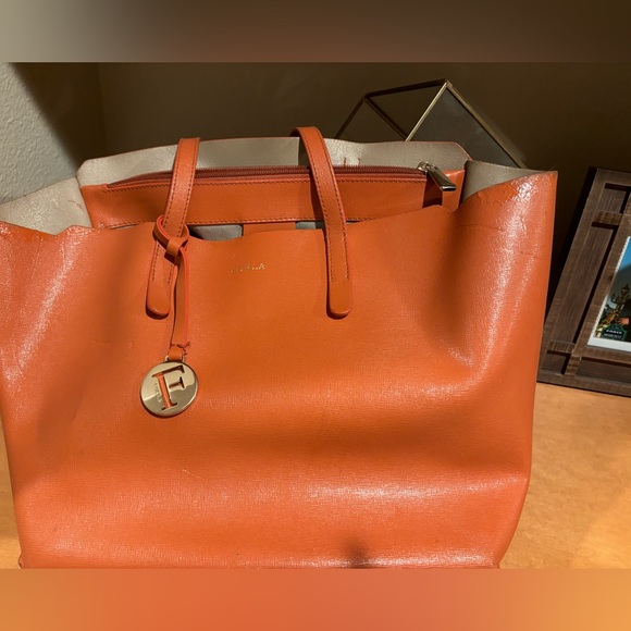 Furla Orange Leather Bag - Picture 2 of 4